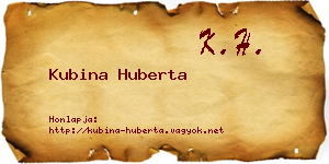 Kubina Huberta névjegykártya